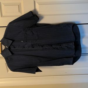 Volcom Men's Button Up Shirt Sleeve Small Blue